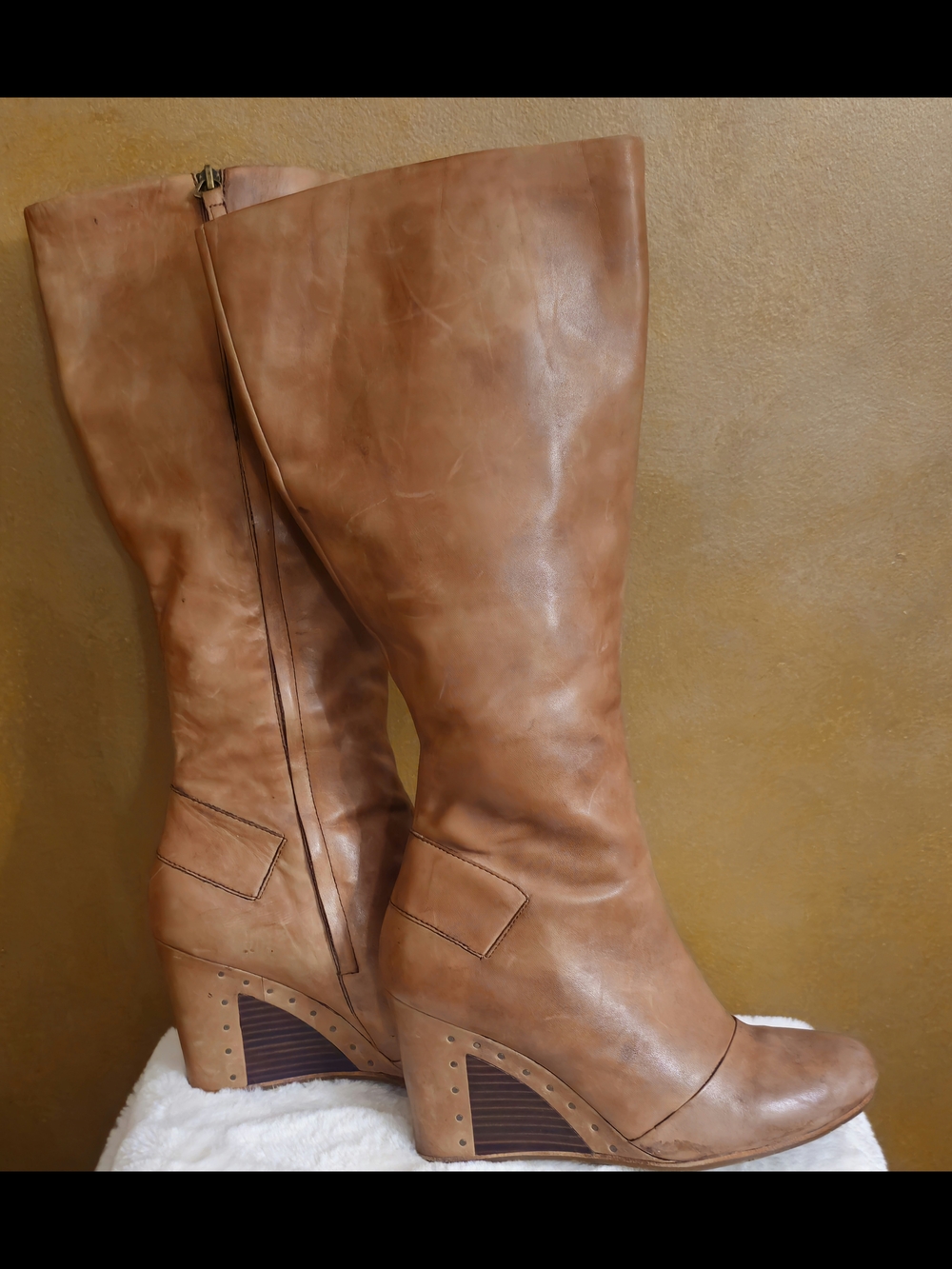UGG Tall Leather Knee-High Boots in Cognac - Picture 3 of 6